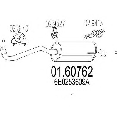 MTS 01.60762 Глушитель выхлопных газов конечный 
