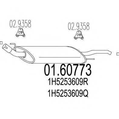 MTS 01.60773 Глушитель выхлопных газов конечный 