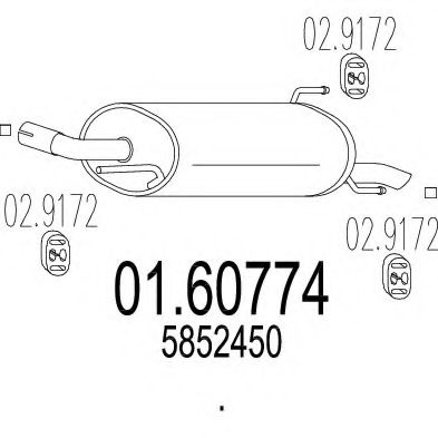 MTS 01.60774 Глушитель выхлопных газов конечный 
