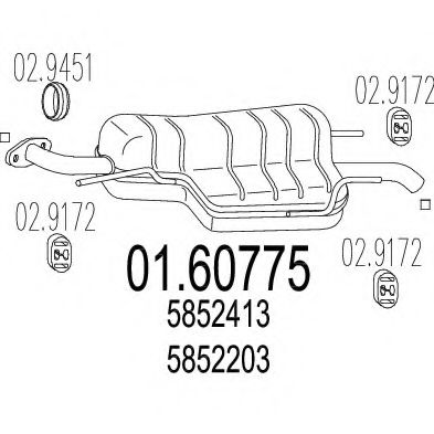 MTS 01.60775 Глушитель выхлопных газов конечный 