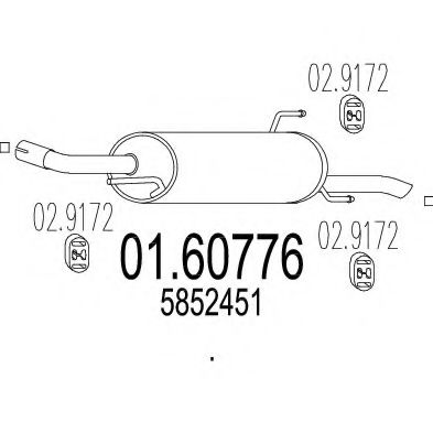 MTS 01.60776 Глушитель выхлопных газов конечный 