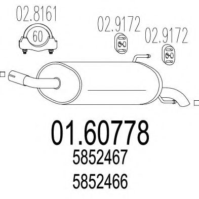MTS 01.60778 Глушитель выхлопных газов конечный 