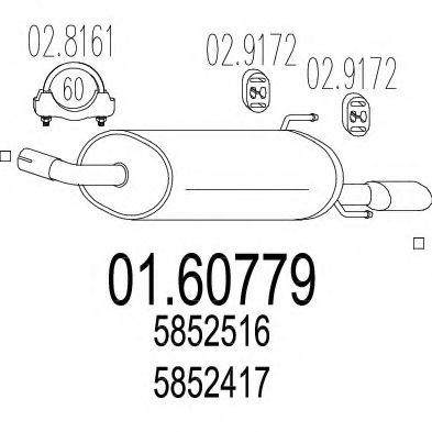 MTS 01.60779 Глушитель выхлопных газов конечный 