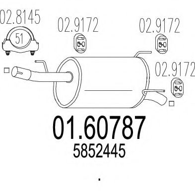 MTS 01.60787 Глушитель выхлопных газов конечный 