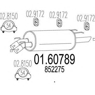 MTS 01.60789 Глушитель выхлопных газов конечный 