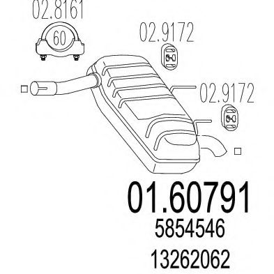 MTS 01.60791 Глушитель выхлопных газов конечный 