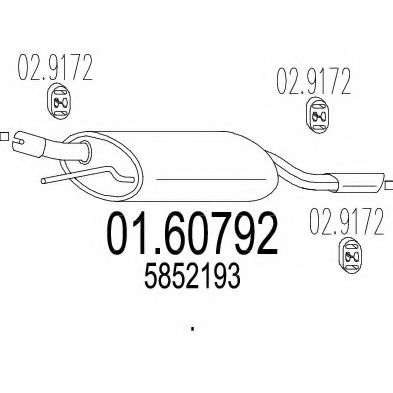 MTS 01.60792 Глушитель выхлопных газов конечный 