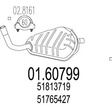 MTS 01.60799 Глушитель выхлопных газов конечный 