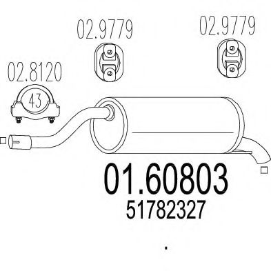 MTS 01.60803 Глушитель выхлопных газов конечный 