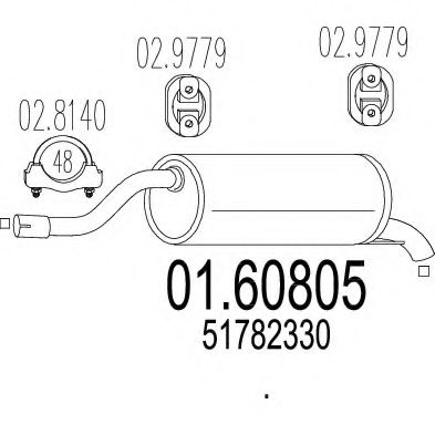 MTS 01.60805 Глушитель выхлопных газов конечный 