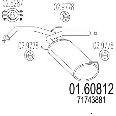 MTS 01.60812 Глушитель выхлопных газов конечный 