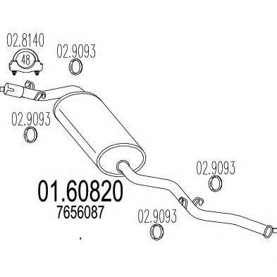 MTS 01.60820 Глушитель выхлопных газов конечный 