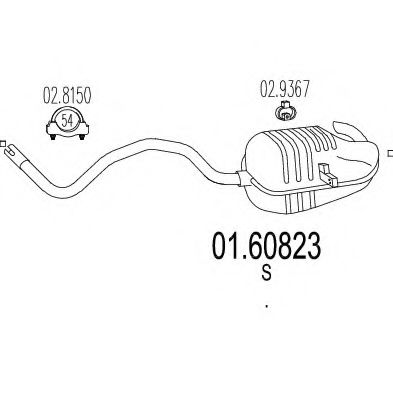 MTS 01.60823 Глушитель выхлопных газов конечный 