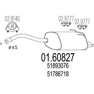 MTS 01.60827 Глушитель выхлопных газов конечный для FIAT 500 C (Фиат 500 c) MTS 01.60827 Глушитель выхлопных газов конечный для FIAT 500 C (Фиат 500 c)