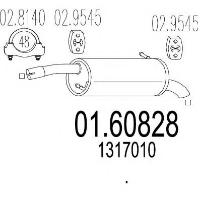 MTS 01.60828 Глушитель выхлопных газов конечный 