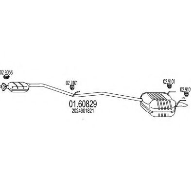 MTS 01.60829 Глушитель выхлопных газов конечный 