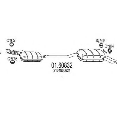 MTS 01.60832 Глушитель выхлопных газов конечный 