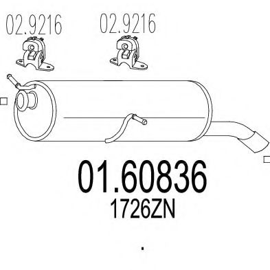 MTS 01.60836 Глушитель выхлопных газов конечный 