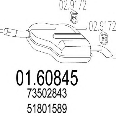 MTS 01.60845 Глушитель выхлопных газов конечный 