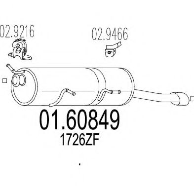 MTS 01.60849 Глушитель выхлопных газов конечный 