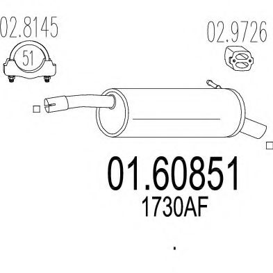 MTS 01.60851 Глушитель выхлопных газов конечный 