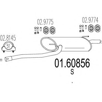 MTS 01.60856 Глушитель выхлопных газов конечный 