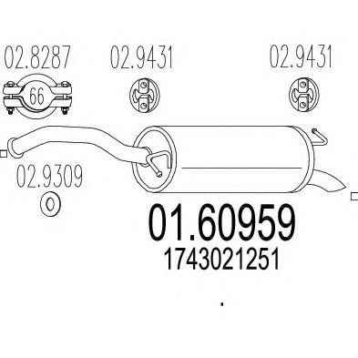 MTS 01.60959 Глушитель выхлопных газов конечный для TOYOTA YARIS (Тойота/тоета Ярис) MTS 01.60959 Глушитель выхлопных газов конечный для TOYOTA YARIS (Тойота/тоета Ярис)