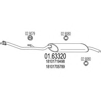 MTS 01.63320 Глушитель выхлопных газов конечный для BMW (Бмв) MTS 01.63320 Глушитель выхлопных газов конечный для BMW (Бмв)