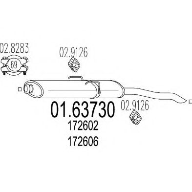 MTS 01.63730 Глушитель выхлопных газов конечный для PEUGEOT 309 II (Пежо 309 2) MTS 01.63730 Глушитель выхлопных газов конечный для PEUGEOT 309 II (Пежо 309 2)