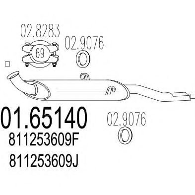 MTS 01.65140 Глушитель выхлопных газов конечный для AUDI 80 (Ауди 80) MTS 01.65140 Глушитель выхлопных газов конечный для AUDI 80 (Ауди 80)