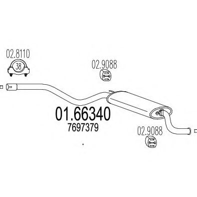 MTS 01.66340 Глушитель выхлопных газов конечный для FIAT CINQUECENTO (Фиат Cинqуэcэнто) MTS 01.66340 Глушитель выхлопных газов конечный для FIAT CINQUECENTO (Фиат Cинqуэcэнто)