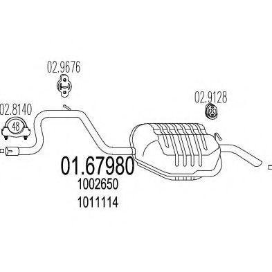 MTS 01.67980 Глушитель выхлопных газов конечный для FORD MONDEO (Форд Мондэо) MTS 01.67980 Глушитель выхлопных газов конечный для FORD MONDEO (Форд Мондэо)