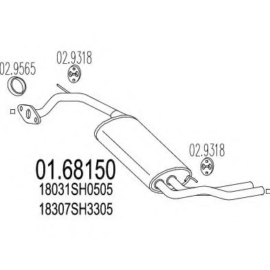 MTS 01.68150 Глушитель выхлопных газов конечный для HONDA CRX II (Хонда Cрх 2) MTS 01.68150 Глушитель выхлопных газов конечный для HONDA CRX II (Хонда Cрх 2)