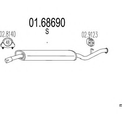 MTS 01.68690 Глушитель выхлопных газов конечный для FIAT (Фиат) MTS 01.68690 Глушитель выхлопных газов конечный для FIAT (Фиат)