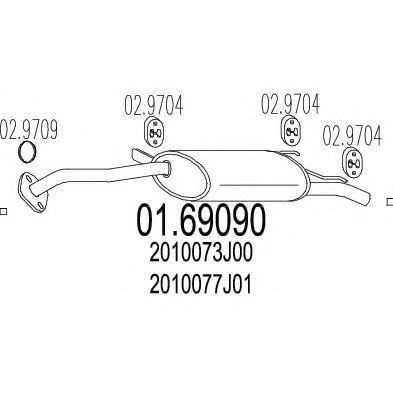 MTS 01.69090 Глушитель выхлопных газов конечный для NISSAN PRIMERA (Ниссан Примера) MTS 01.69090 Глушитель выхлопных газов конечный для NISSAN PRIMERA (Ниссан Примера)