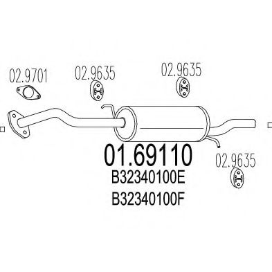 MTS 01.69110 Глушитель выхлопных газов конечный для MAZDA (Мазда) MTS 01.69110 Глушитель выхлопных газов конечный для MAZDA (Мазда)