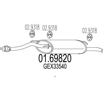 MTS 01.69820 Глушитель выхлопных газов конечный для ROVER 400 (Ровер 400) MTS 01.69820 Глушитель выхлопных газов конечный для ROVER 400 (Ровер 400)