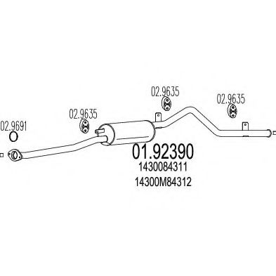 MTS 01.92390 Глушитель выхлопных газов конечный для SUZUKI ALTO (Сузуки Алто) MTS 01.92390 Глушитель выхлопных газов конечный для SUZUKI ALTO (Сузуки Алто)