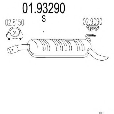 MTS 01.93290 Глушитель выхлопных газов конечный для FIAT (Фиат) MTS 01.93290 Глушитель выхлопных газов конечный для FIAT (Фиат)