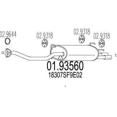 MTS 01.93560 Глушитель выхлопных газов конечный для HONDA PRELUDE III (Хонда Прэлудэ 3) MTS 01.93560 Глушитель выхлопных газов конечный для HONDA PRELUDE III (Хонда Прэлудэ 3)