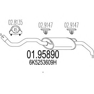 MTS 01.95890 Глушитель выхлопных газов конечный для SEAT CORDOBA (Сеат Кордоба) MTS 01.95890 Глушитель выхлопных газов конечный для SEAT CORDOBA (Сеат Кордоба)