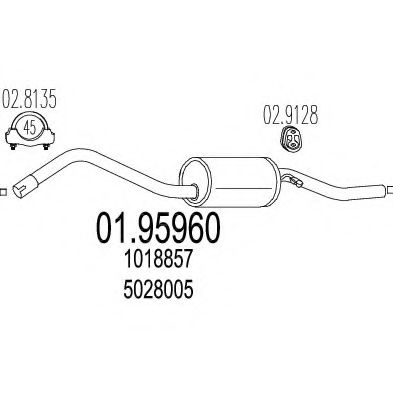 MTS 01.95960 Глушитель выхлопных газов конечный для FORD FIESTA (Форд Фиэста) MTS 01.95960 Глушитель выхлопных газов конечный для FORD FIESTA (Форд Фиэста)