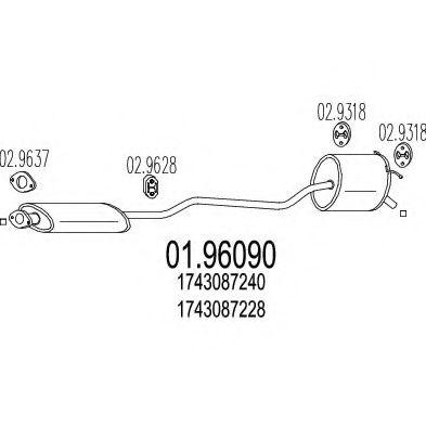 MTS 01.96090 Глушитель выхлопных газов конечный для DAIHATSU CUORE II (Дайхатсу Cуорэ 2) MTS 01.96090 Глушитель выхлопных газов конечный для DAIHATSU CUORE II (Дайхатсу Cуорэ 2)