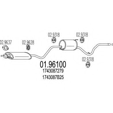 MTS 01.96100 Глушитель выхлопных газов конечный для DAIHATSU CUORE III (Дайхатсу Cуорэ 3) MTS 01.96100 Глушитель выхлопных газов конечный для DAIHATSU CUORE III (Дайхатсу Cуорэ 3)