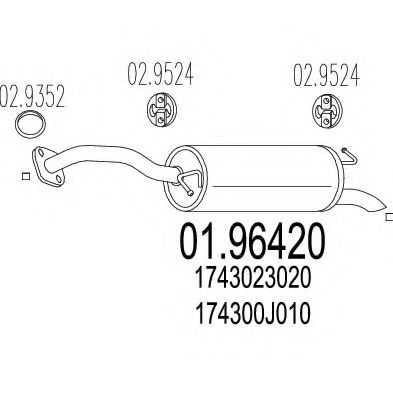 MTS 01.96420 Глушитель выхлопных газов конечный для TOYOTA ECHO (Тойота/тоета Эчо) MTS 01.96420 Глушитель выхлопных газов конечный для TOYOTA ECHO (Тойота/тоета Эчо)