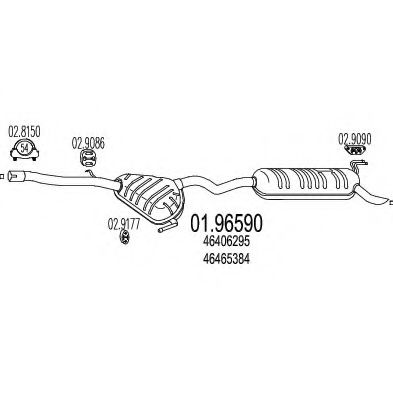 MTS 01.96590 Глушитель выхлопных газов конечный для FIAT (Фиат) MTS 01.96590 Глушитель выхлопных газов конечный для FIAT (Фиат)