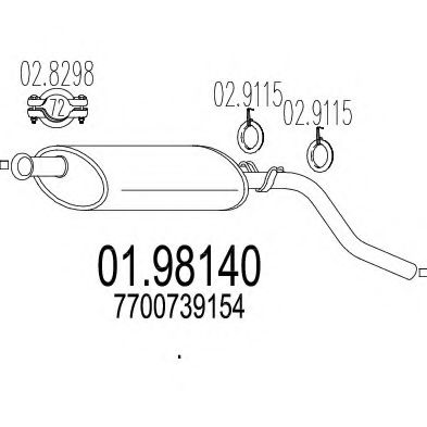 MTS 01.98140 Глушитель выхлопных газов конечный для RENAULT MASTER I (Рено Мастэр и) MTS 01.98140 Глушитель выхлопных газов конечный для RENAULT MASTER I (Рено Мастэр и)