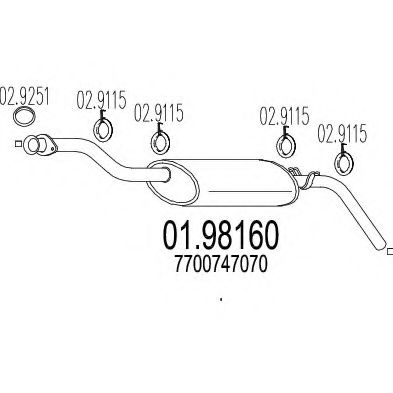 MTS 01.98160 Глушитель выхлопных газов конечный для RENAULT MASTER I (Рено Мастэр и) MTS 01.98160 Глушитель выхлопных газов конечный для RENAULT MASTER I (Рено Мастэр и)