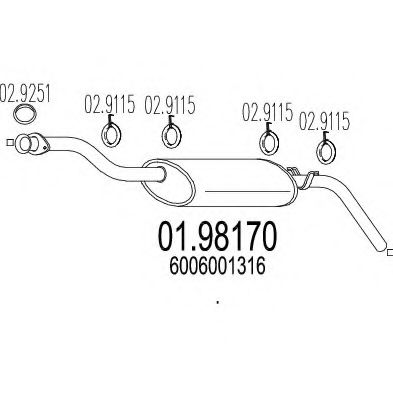 MTS 01.98170 Глушитель выхлопных газов конечный для RENAULT MASTER I (Рено Мастэр и) MTS 01.98170 Глушитель выхлопных газов конечный для RENAULT MASTER I (Рено Мастэр и)