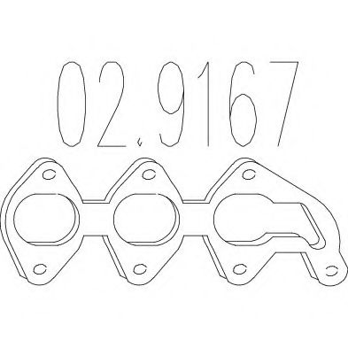 MTS 02.9167 Прокладка, труба выхлопного газа для OPEL VITA C (Опель Vита c) MTS 02.9167 Прокладка, труба выхлопного газа для OPEL VITA C (Опель Vита c)